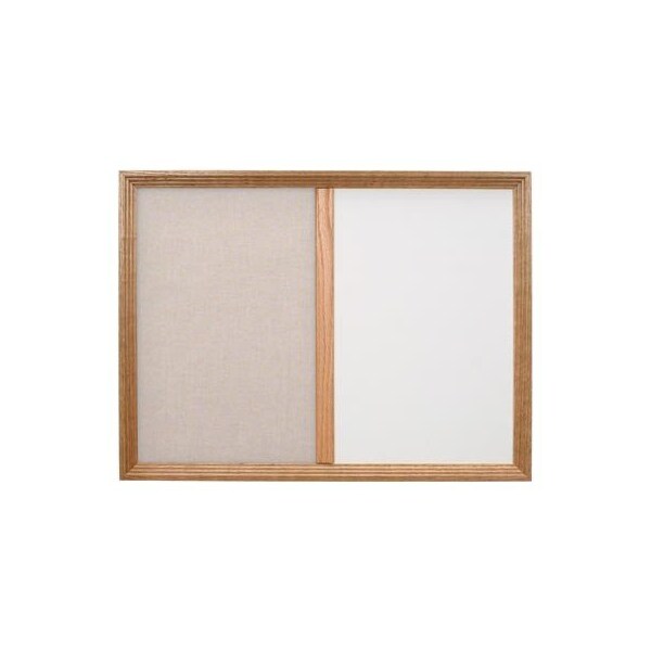 United Visual Products Decor Wood Combo Board, 24"x18", Light Oak/Burgundy & Burgundy UV701DEFAB-LTOAK-BURGUN-DBURGU - main